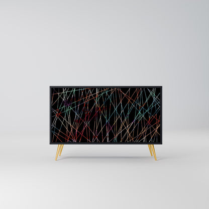 Credenza a 2 ante LUMINOUS SNARE in finitura nera