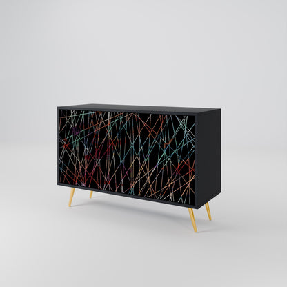 Credenza a 2 ante LUMINOUS SNARE in finitura nera