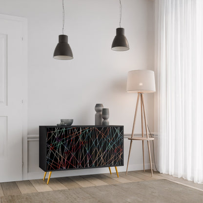 Credenza a 2 ante LUMINOUS SNARE in finitura nera