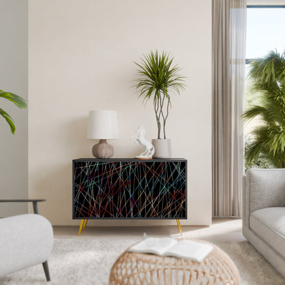 Credenza a 2 ante LUMINOUS SNARE in finitura nera