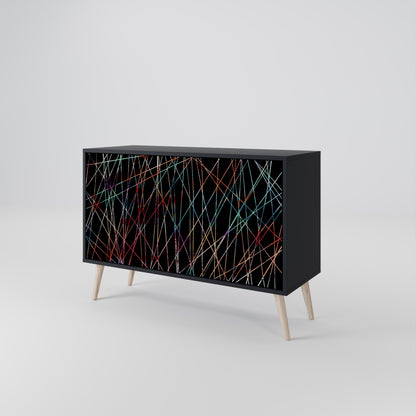 Credenza a 2 ante LUMINOUS SNARE in finitura nera