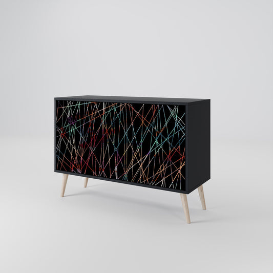 Credenza a 2 ante LUMINOUS SNARE in finitura nera