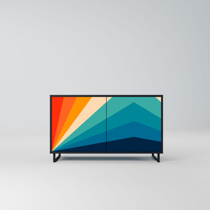 Credenza PRISM CONCUSSION a 2 ante in finitura nera