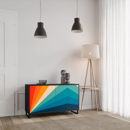 Credenza PRISM CONCUSSION a 2 ante in finitura nera