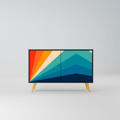 Credenza PRISM CONCUSSION a 2 ante in finitura nera