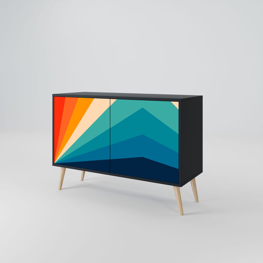 Credenza PRISM CONCUSSION a 2 ante in finitura nera
