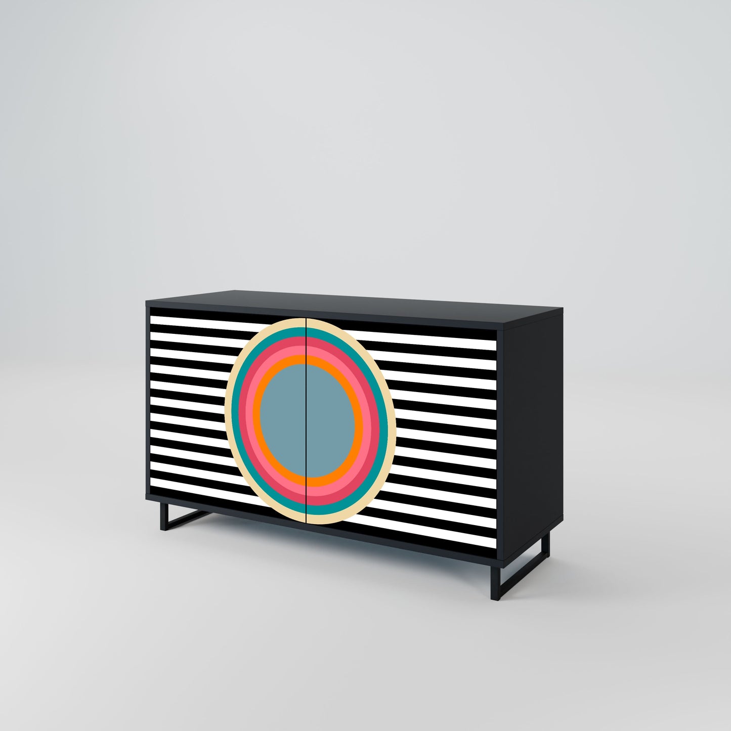 Credenza SPECTRA SHOWCASE a 2 ante in finitura nera