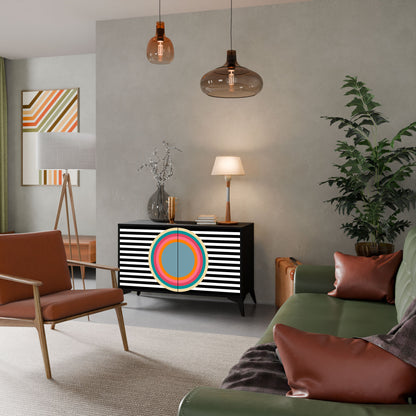 Credenza SPECTRA SHOWCASE a 2 ante in finitura nera