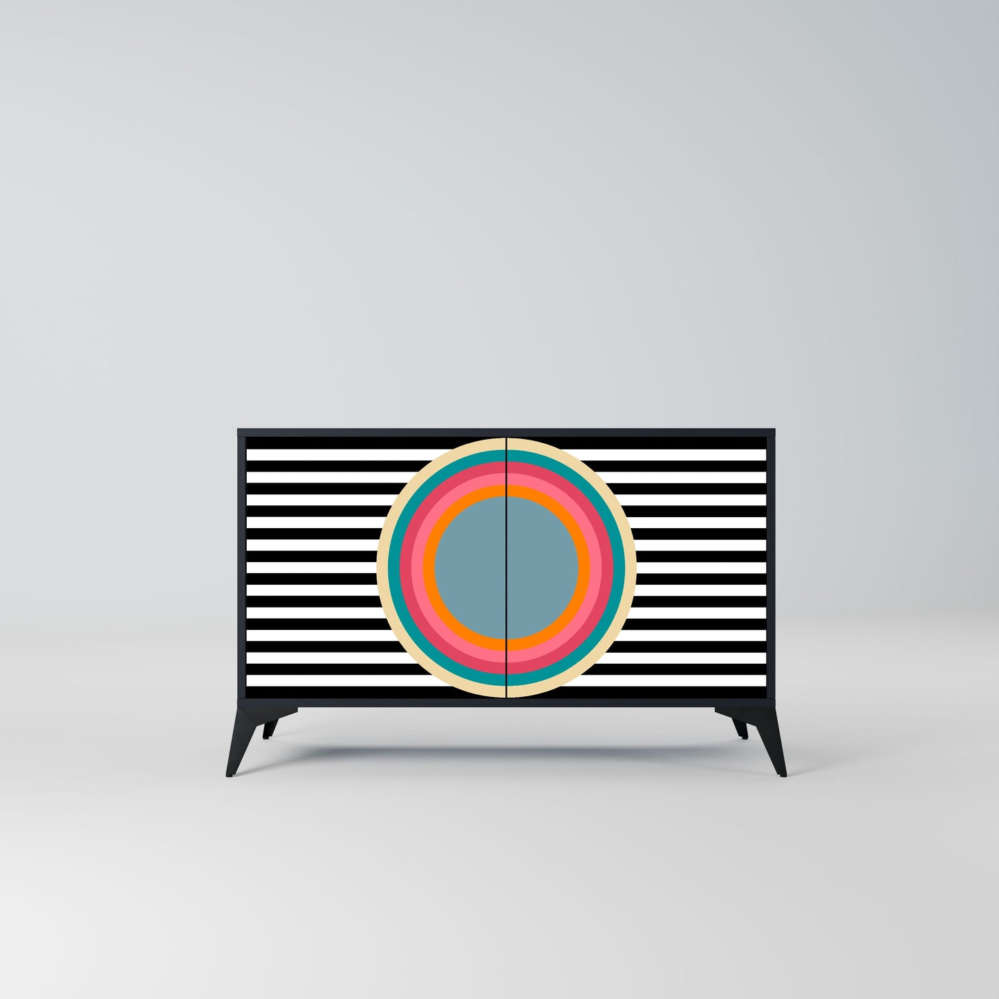 Credenza SPECTRA SHOWCASE a 2 ante in finitura nera