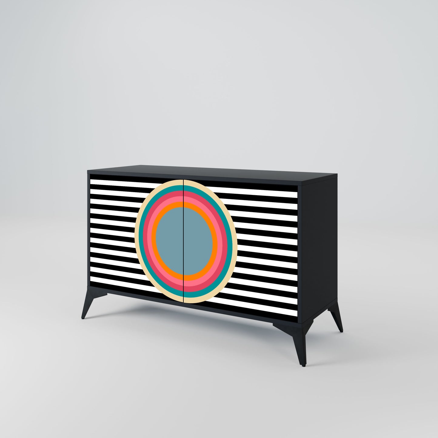 Credenza SPECTRA SHOWCASE a 2 ante in finitura nera