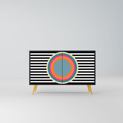 Credenza SPECTRA SHOWCASE a 2 ante in finitura nera