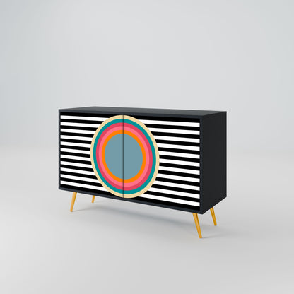 Credenza SPECTRA SHOWCASE a 2 ante in finitura nera