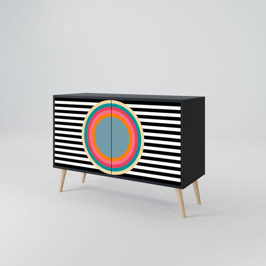Credenza SPECTRA SHOWCASE a 2 ante in finitura nera