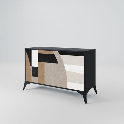 Credenza DELICATE MEMENTO a 2 ante in finitura nera