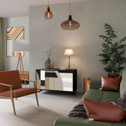 Credenza DELICATE MEMENTO a 2 ante in finitura nera