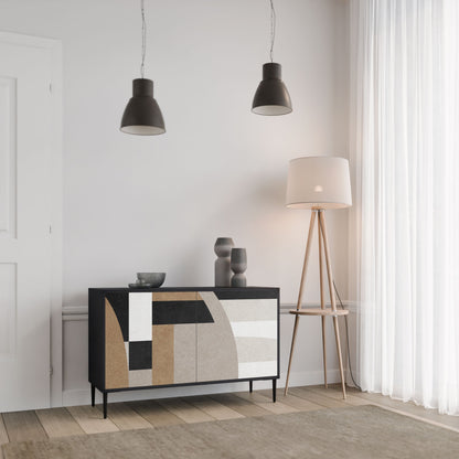 Credenza DELICATE MEMENTO a 2 ante in finitura nera