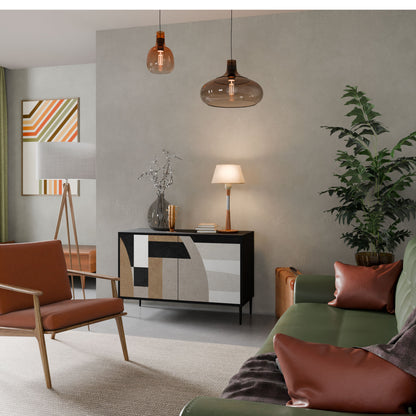 Credenza DELICATE MEMENTO a 2 ante in finitura nera