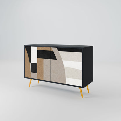 Credenza DELICATE MEMENTO a 2 ante in finitura nera