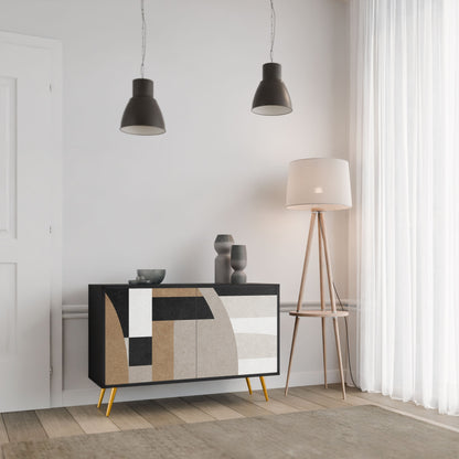 Credenza DELICATE MEMENTO a 2 ante in finitura nera