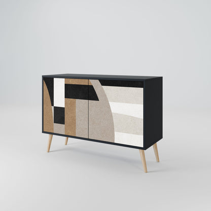 Credenza DELICATE MEMENTO a 2 ante in finitura nera