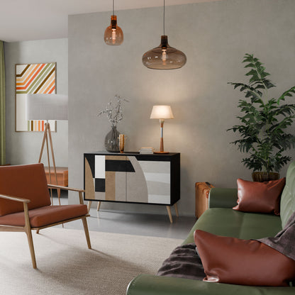 Credenza DELICATE MEMENTO a 2 ante in finitura nera