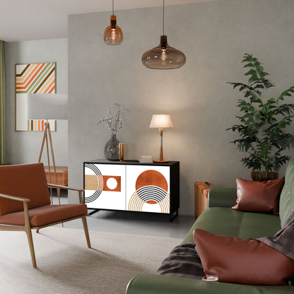 Credenza CIRCLE RHYTM a 2 ante in finitura nera