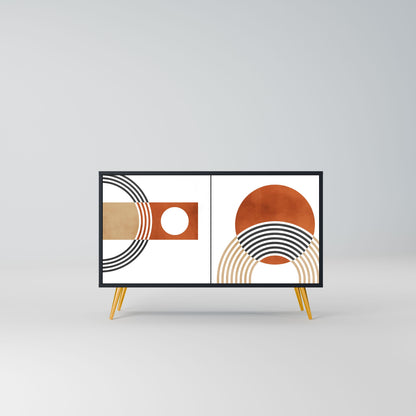 Credenza CIRCLE RHYTM a 2 ante in finitura nera