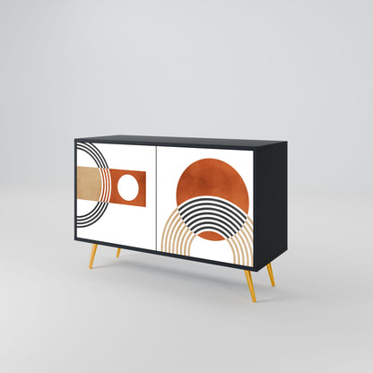 Credenza CIRCLE RHYTM a 2 ante in finitura nera