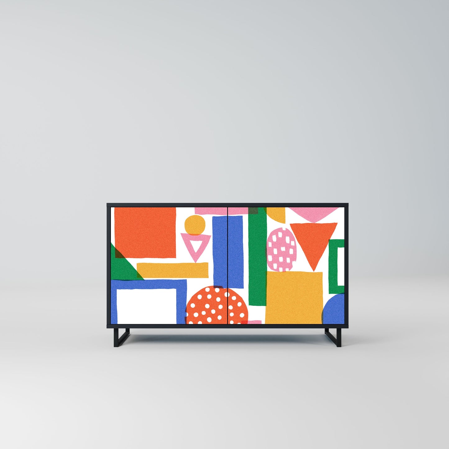 GEOMETRIC GLIMMER 2-Door Sideboard in Black Finish