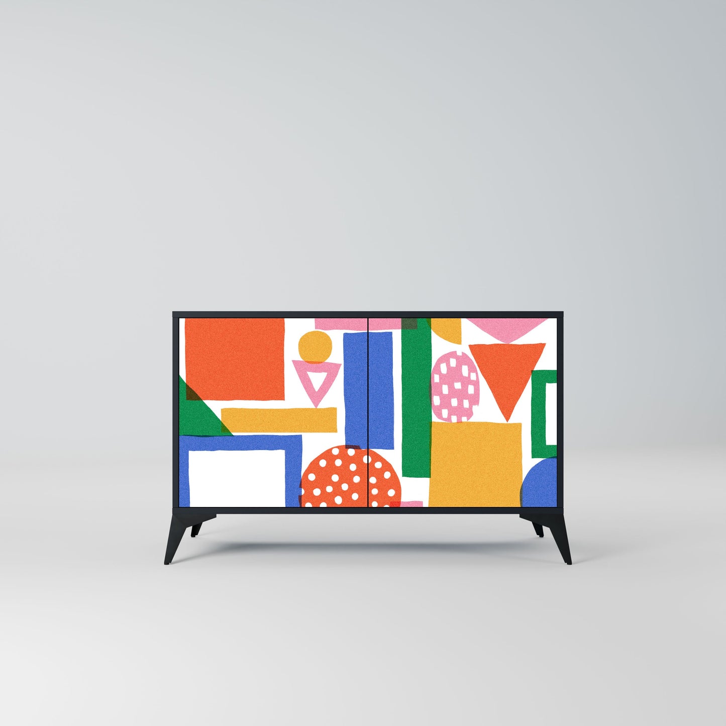 GEOMETRIC GLIMMER 2-Door Sideboard in Black Finish