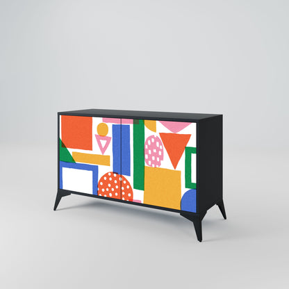 GEOMETRIC GLIMMER 2-Door Sideboard in Black Finish