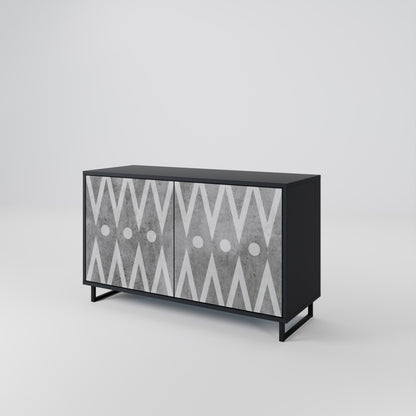 Credenza a 2 ante SHARP EDGES in finitura nera