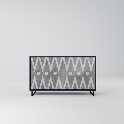 Credenza a 2 ante SHARP EDGES in finitura nera