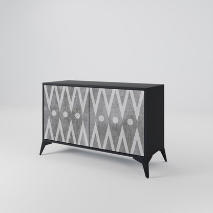 Credenza a 2 ante SHARP EDGES in finitura nera