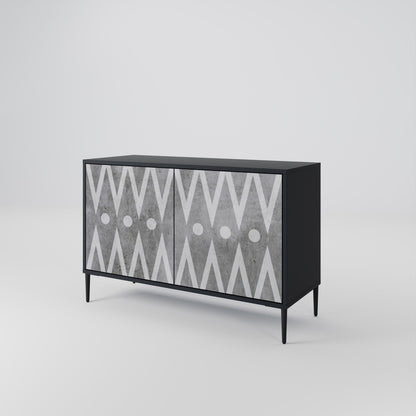 Credenza a 2 ante SHARP EDGES in finitura nera