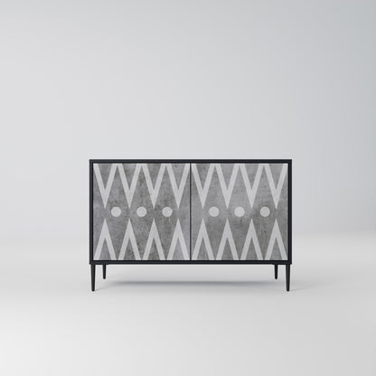 Credenza a 2 ante SHARP EDGES in finitura nera