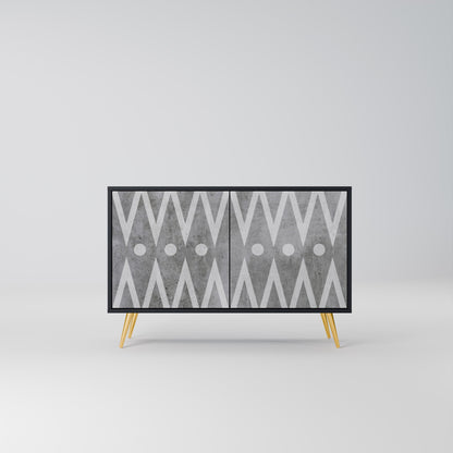 Credenza a 2 ante SHARP EDGES in finitura nera