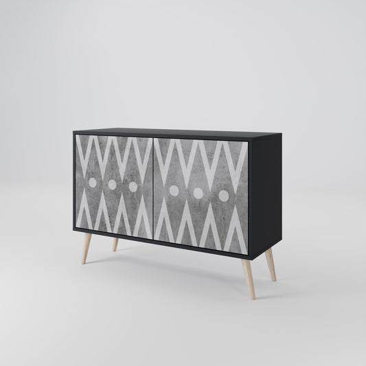 Credenza a 2 ante SHARP EDGES in finitura nera