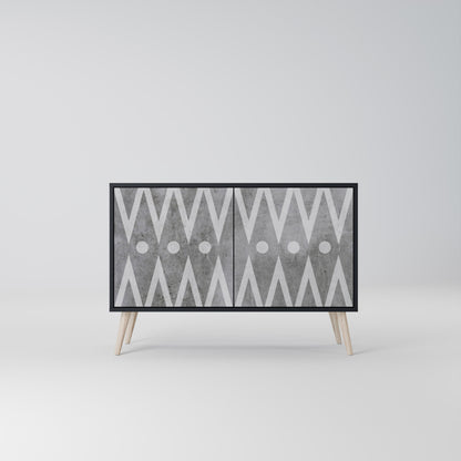 Credenza a 2 ante SHARP EDGES in finitura nera