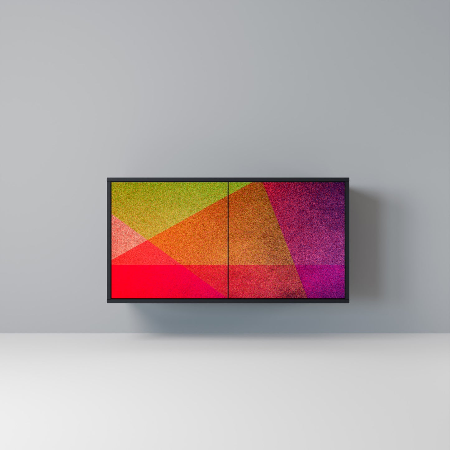 VIVID GEOMETRY Madia a 2 Ante in Finitura Nera