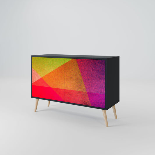 Credenza VIVID GEOMETRY a 2 ante in finitura nera