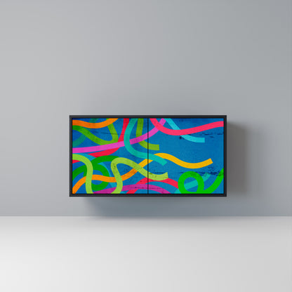 STREAMER TANGLE Madia a 2 Ante in Finitura Nera