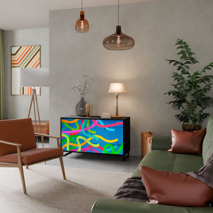 Credenza STREAMER TANGLE a 2 ante in finitura nera
