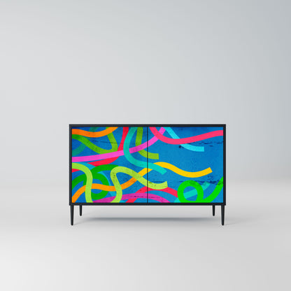Credenza STREAMER TANGLE a 2 ante in finitura nera