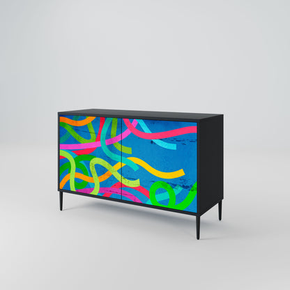 Credenza STREAMER TANGLE a 2 ante in finitura nera