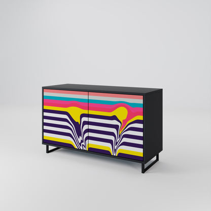 Credenza a 2 ante TONE COLLAPSE in finitura nera