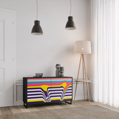 Credenza a 2 ante TONE COLLAPSE in finitura nera