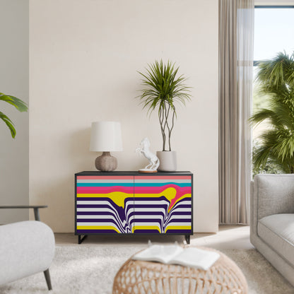 Credenza a 2 ante TONE COLLAPSE in finitura nera