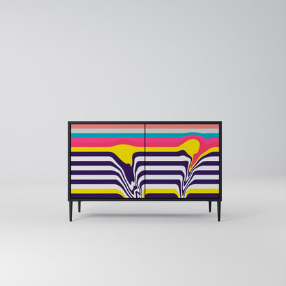 Credenza a 2 ante TONE COLLAPSE in finitura nera