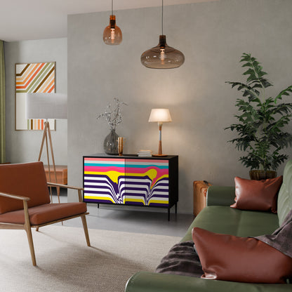 Credenza a 2 ante TONE COLLAPSE in finitura nera